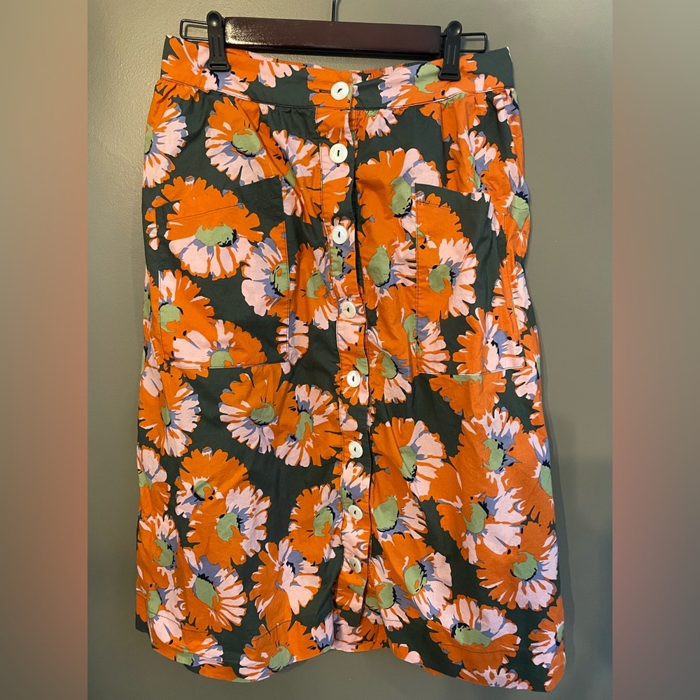 Roolee flowered midi skirt size medium